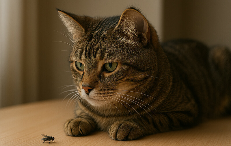 chat mouche